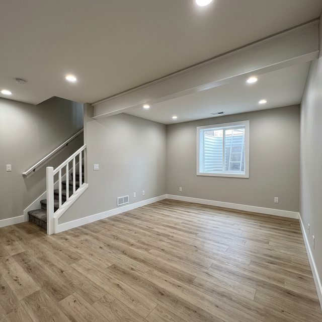 Modern finished basement in Colorado